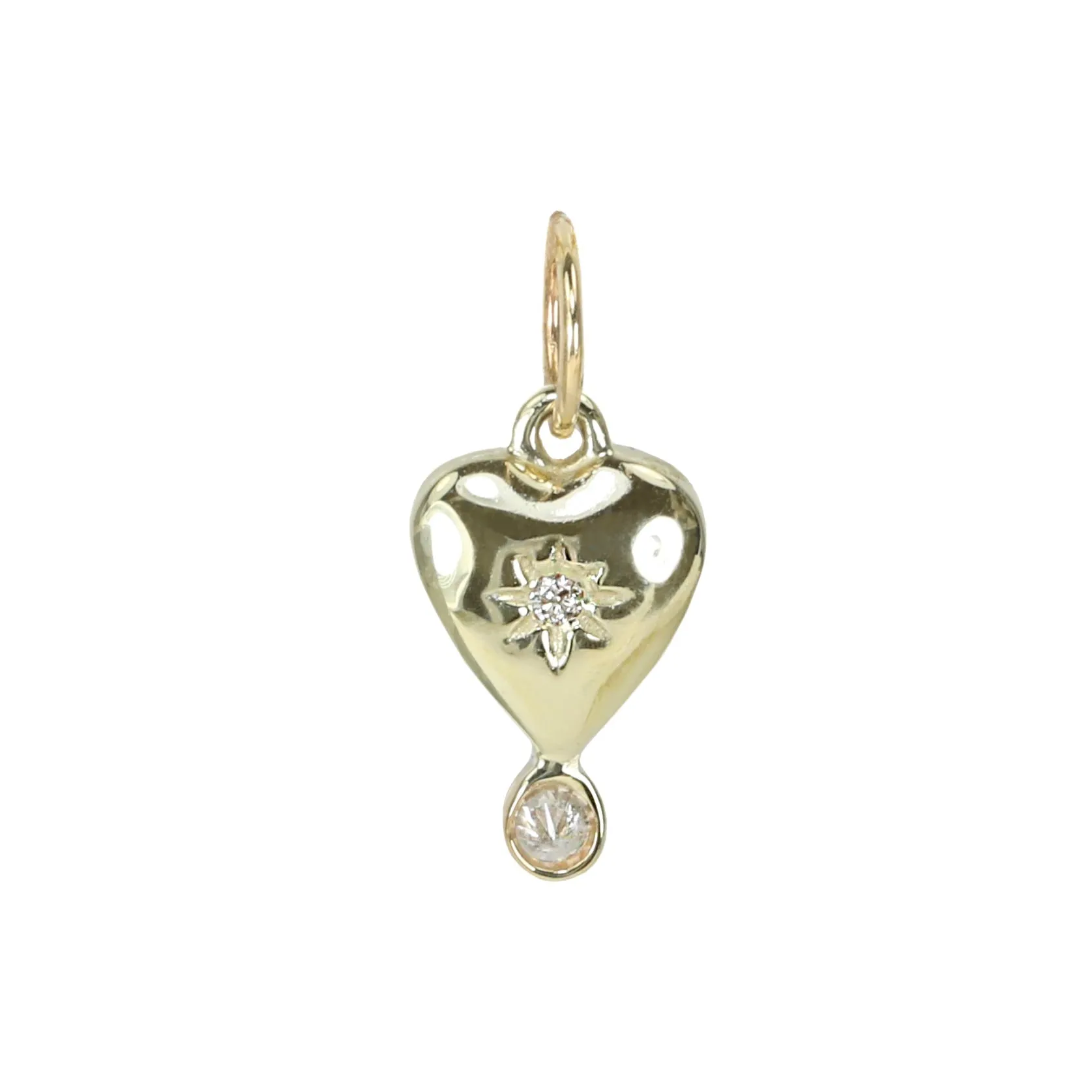 Gold Turquoise Byrdie Heart Pendant with Diamond Detail