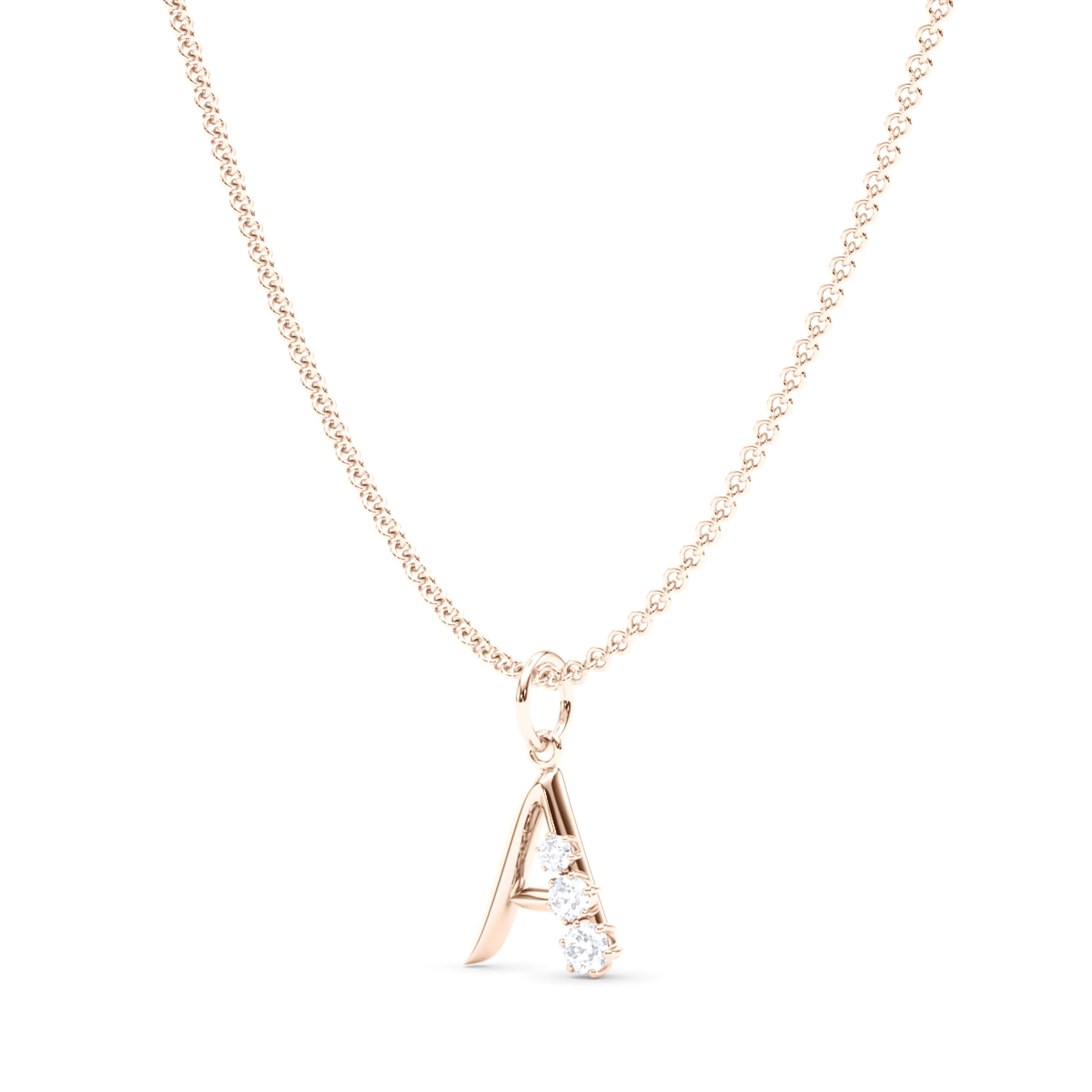 Graduated Diamond Initial Pendant Letter A