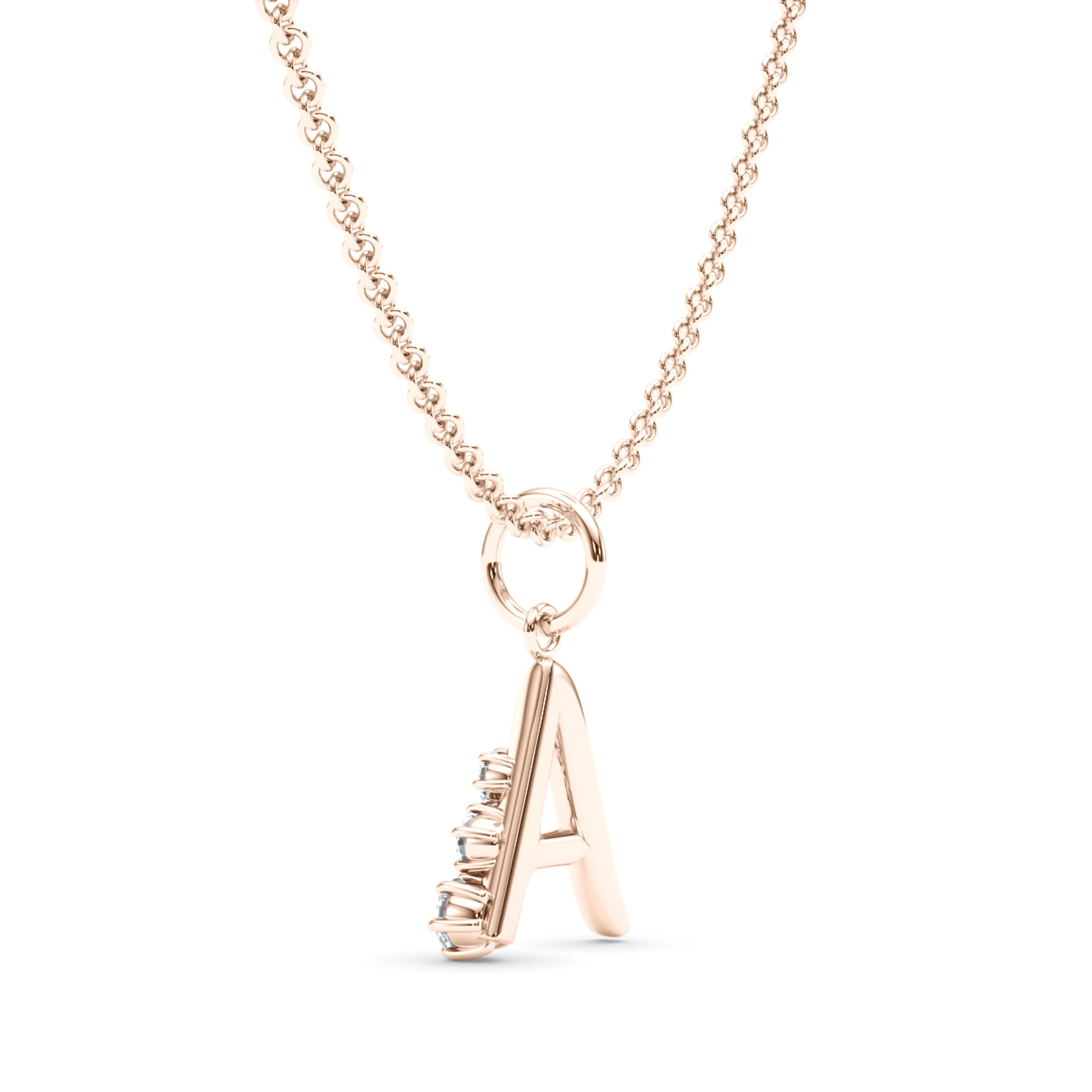 Graduated Diamond Initial Pendant Letter A