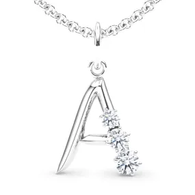 Graduated Diamond Initial Pendant Letter A