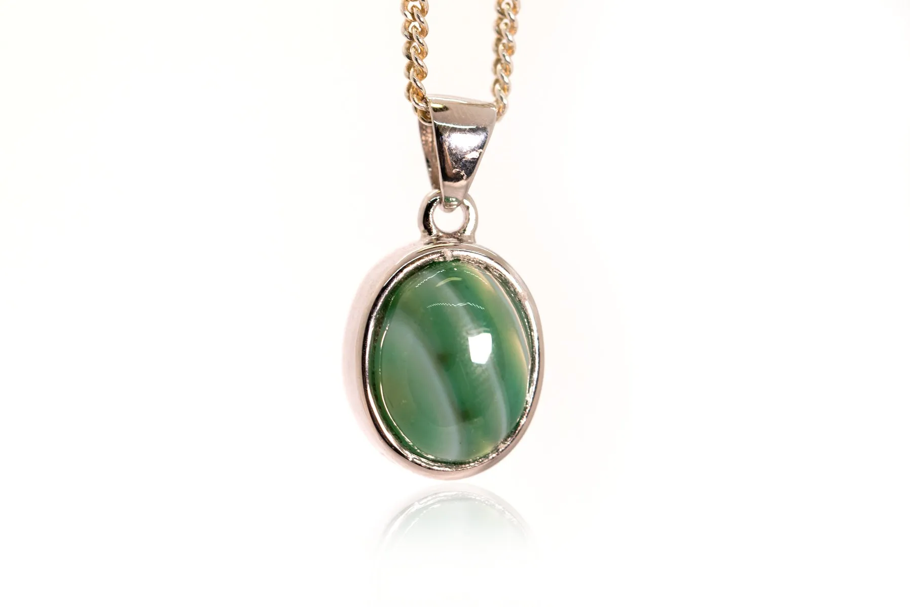 Green Agate Necklace for Ashes