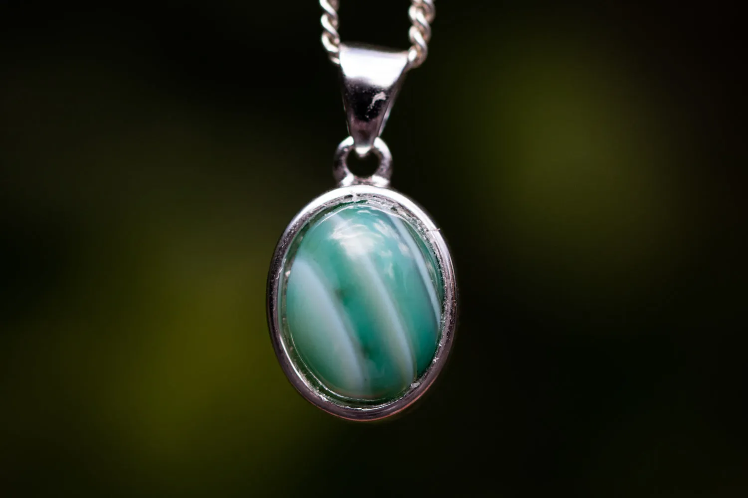 Green Agate Necklace for Ashes