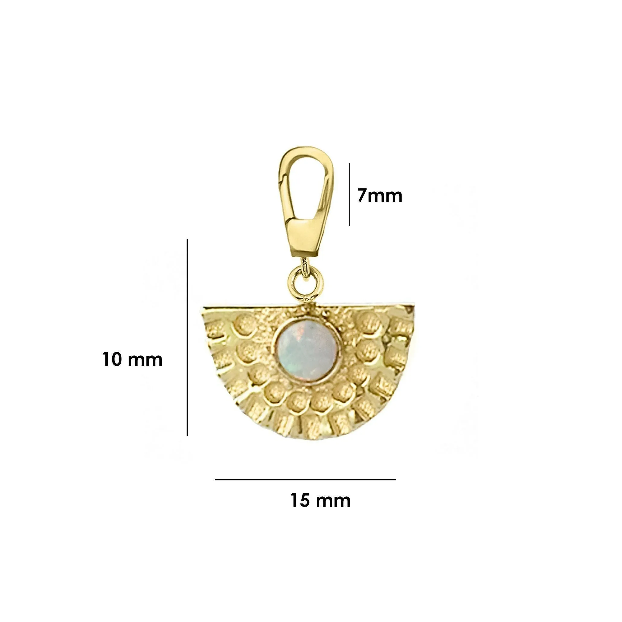 Half Circle Charm | 14K Solid Gold