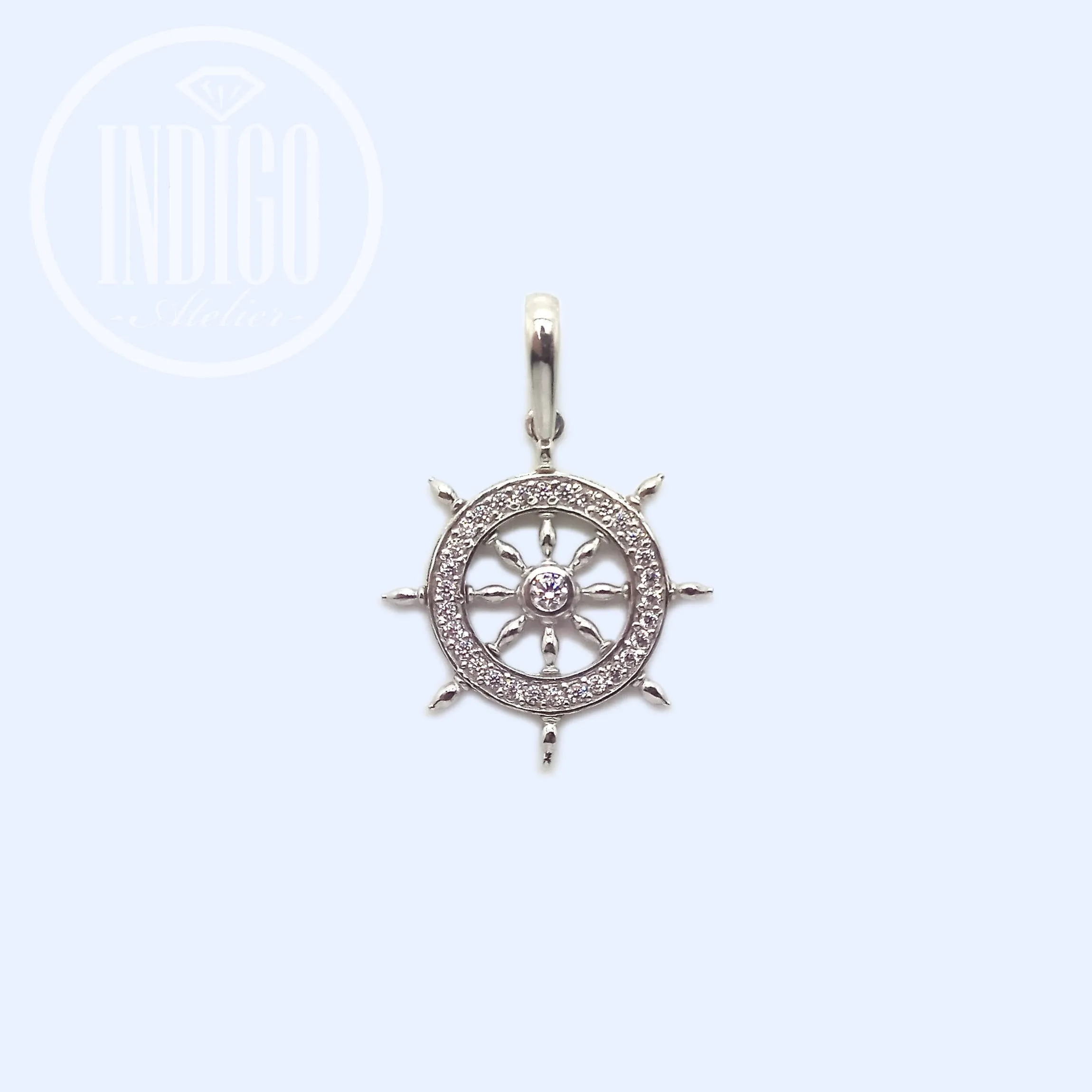 Helm Steering wheel Pendant Sterling Silver 925