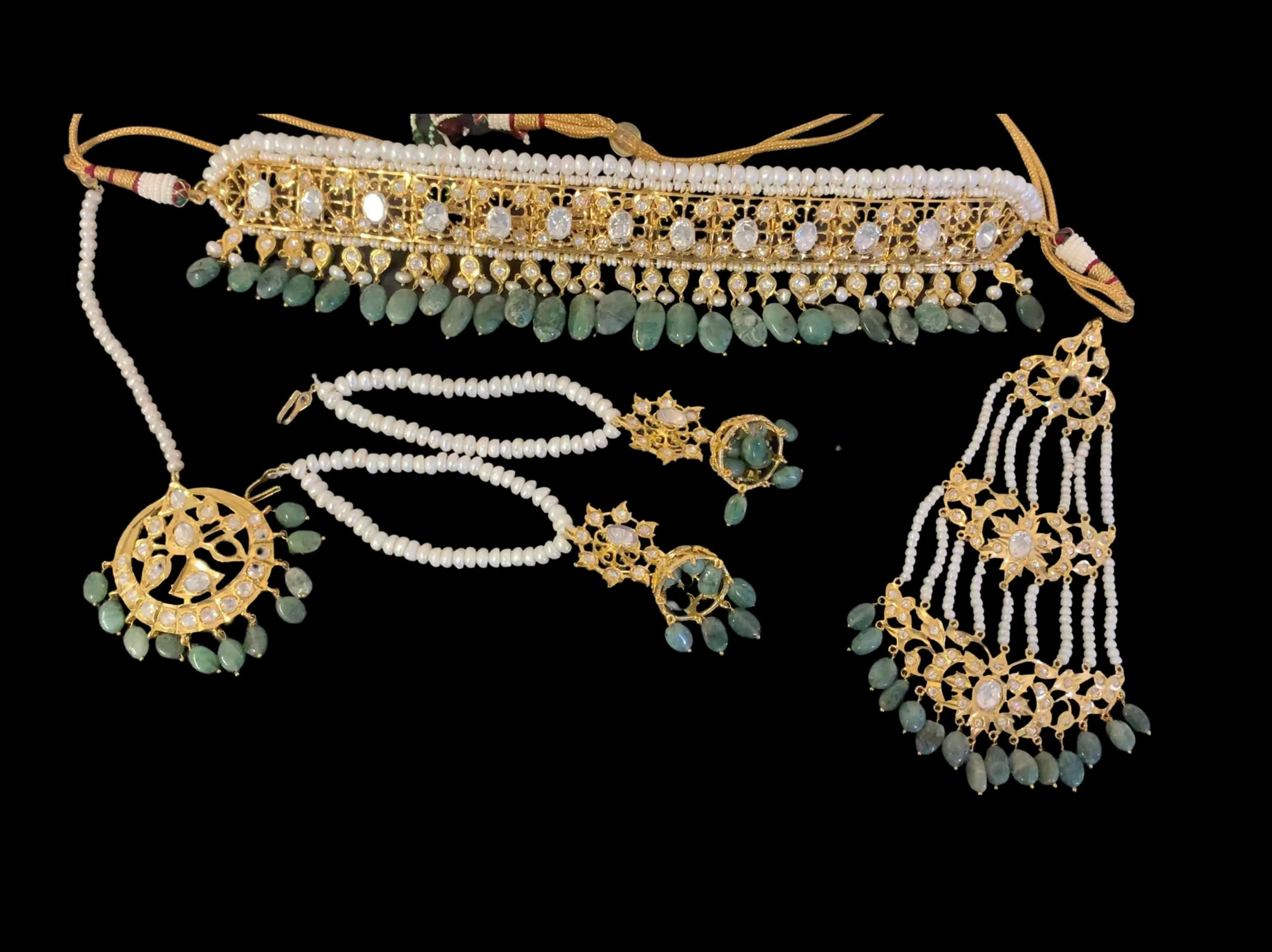 Jadavi lacha bridal set in emeralds ( SHIPS IN 5 WEEKS )