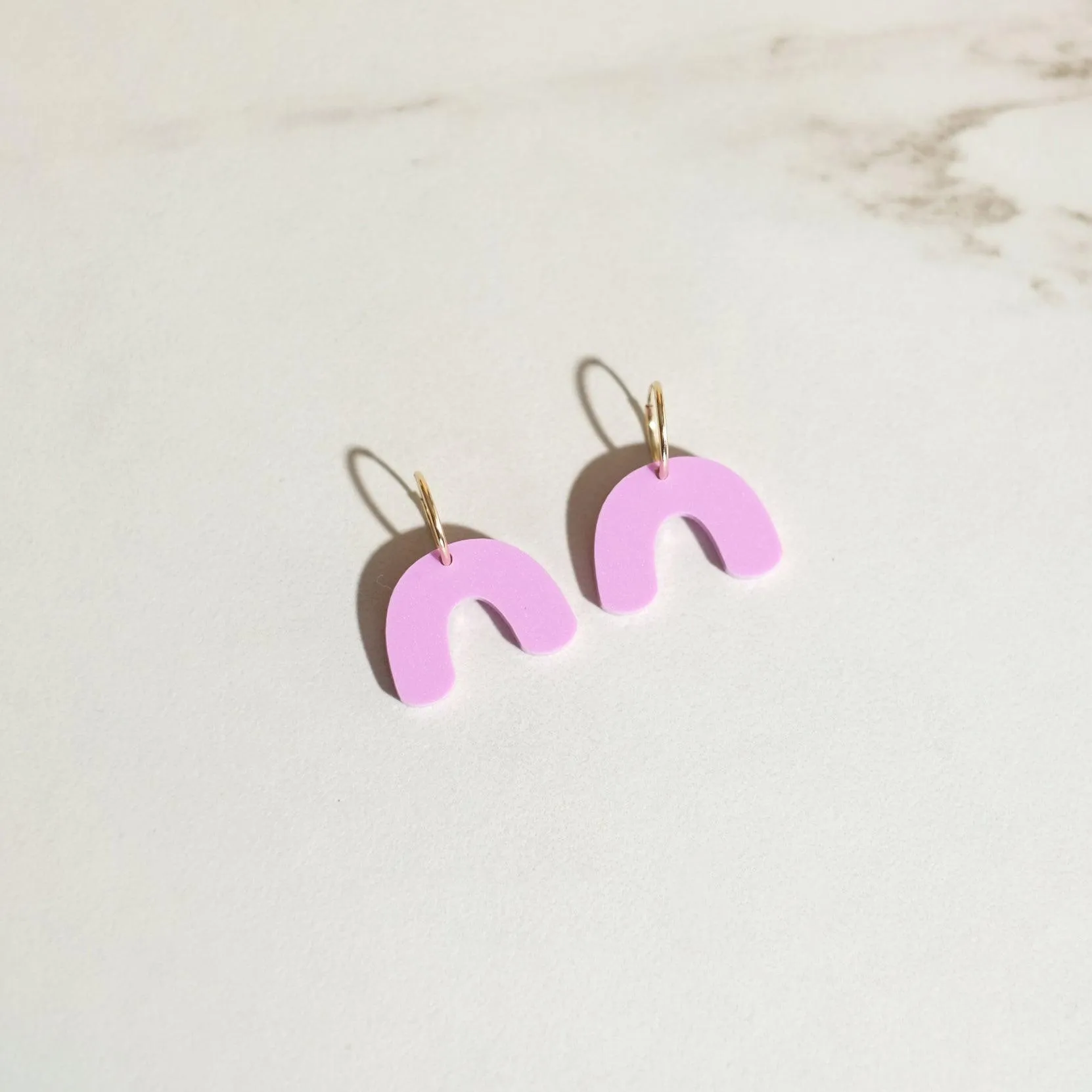 Lilac Mini Arch Hoop Earrings