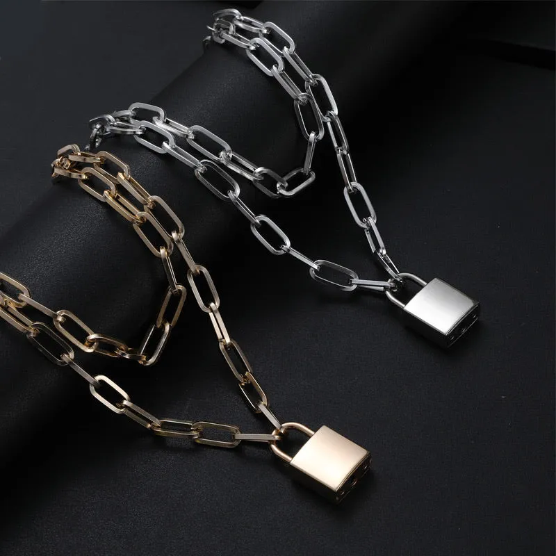 Lock and Key Chain Necklace