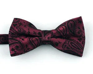 Maroon Paisley Bow Tie