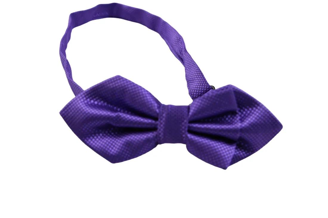 Mens Dark Purple Diamond Shaped Checkered Bow Tie