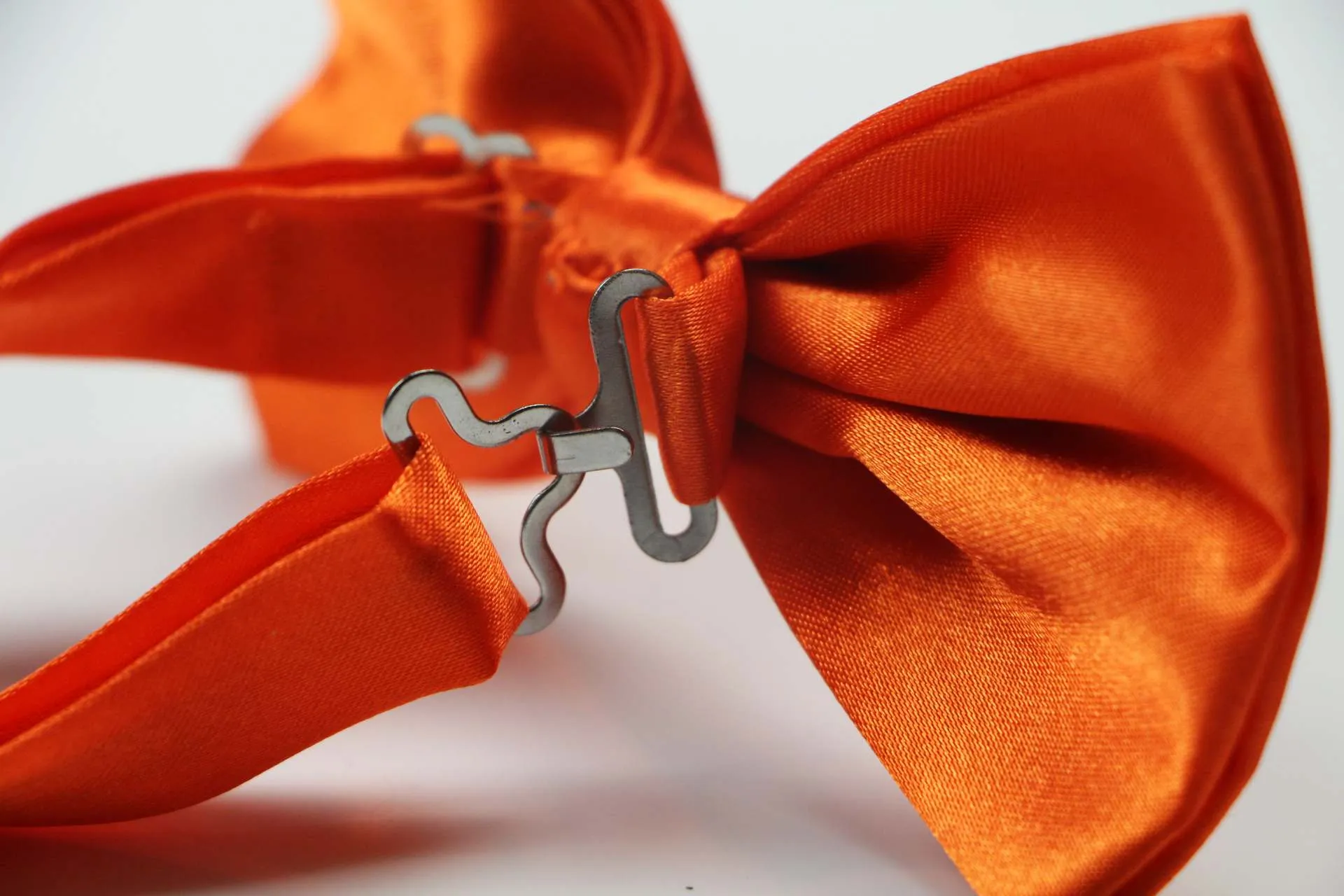 Mens Orange Solid Plain Colour Bow Tie