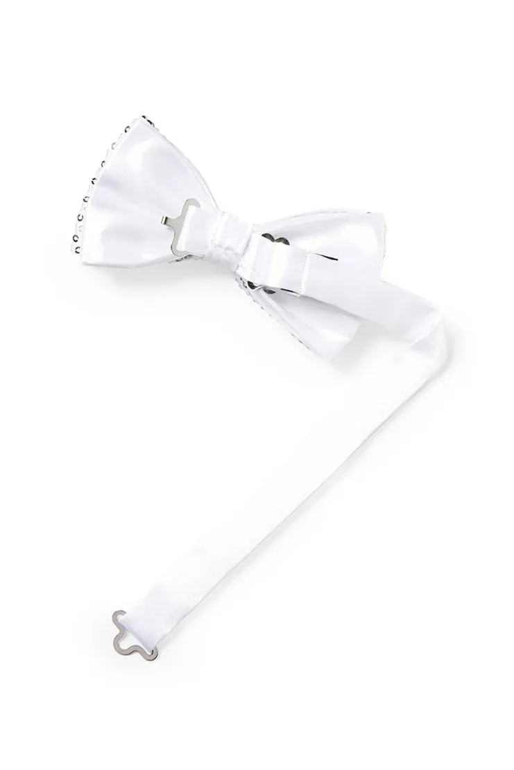 Men's Sequin Bow Tie - Silver