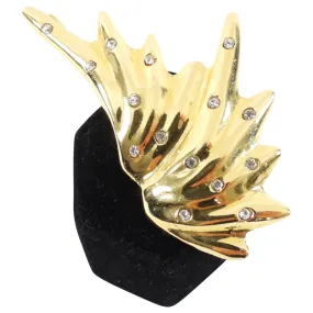 Mounser Goldtone and Crystal Wing Hair Clip