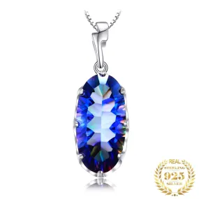 Mystical Blue Rainbow Crystal Pendant - 925 Sterling Silver ( No Chain )