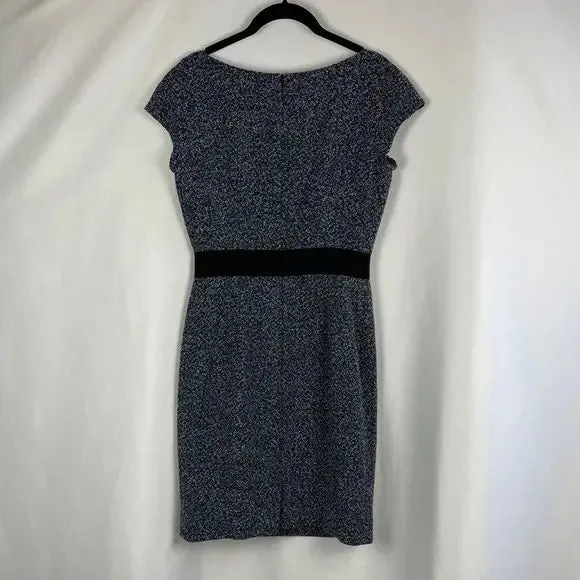 Paula Ka Blue Tweed Dress with Bow