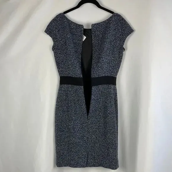 Paula Ka Blue Tweed Dress with Bow