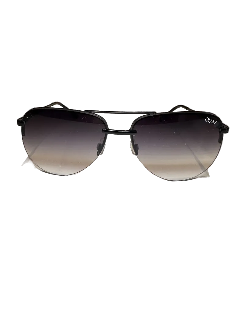 QUAY Black The Playa Aviator Sunglasses One Size