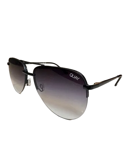 QUAY Black The Playa Aviator Sunglasses One Size