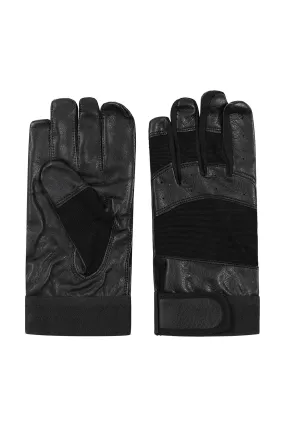 Real Leather Black Driving Gloves Unisex