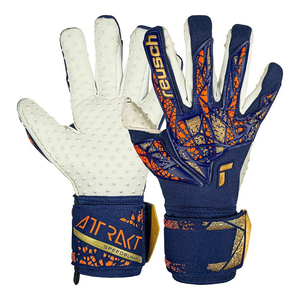 Reusch Attrakt Speedbump GK Gloves (Blue/Gold)