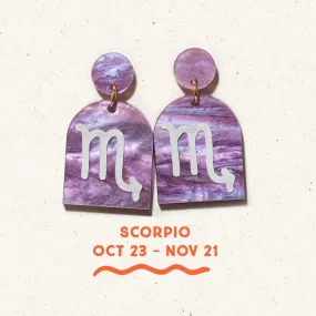 Scorpio Zodiac Earrings