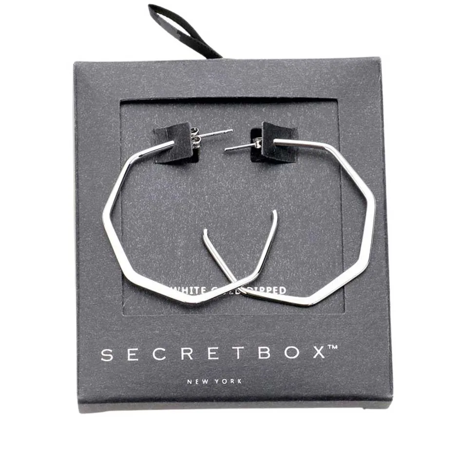 Secret Box 14K Gold Dipped Metal Hoop Earrings