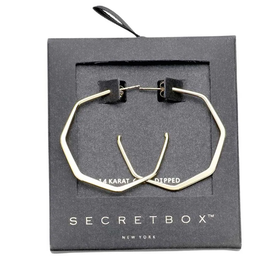 Secret Box 14K Gold Dipped Metal Hoop Earrings