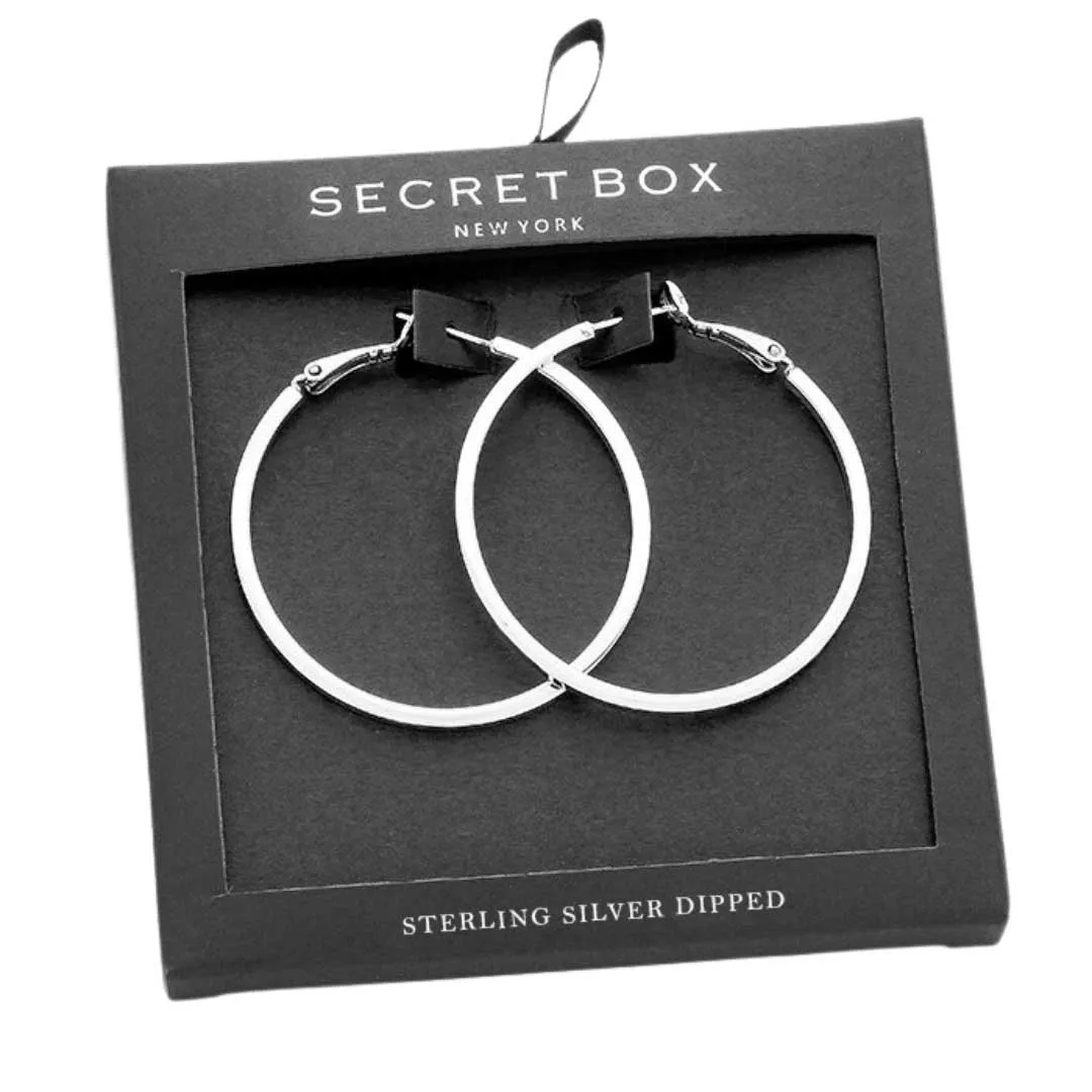 Secret Box 14K Gold Dipped Metal Hoop Earrings