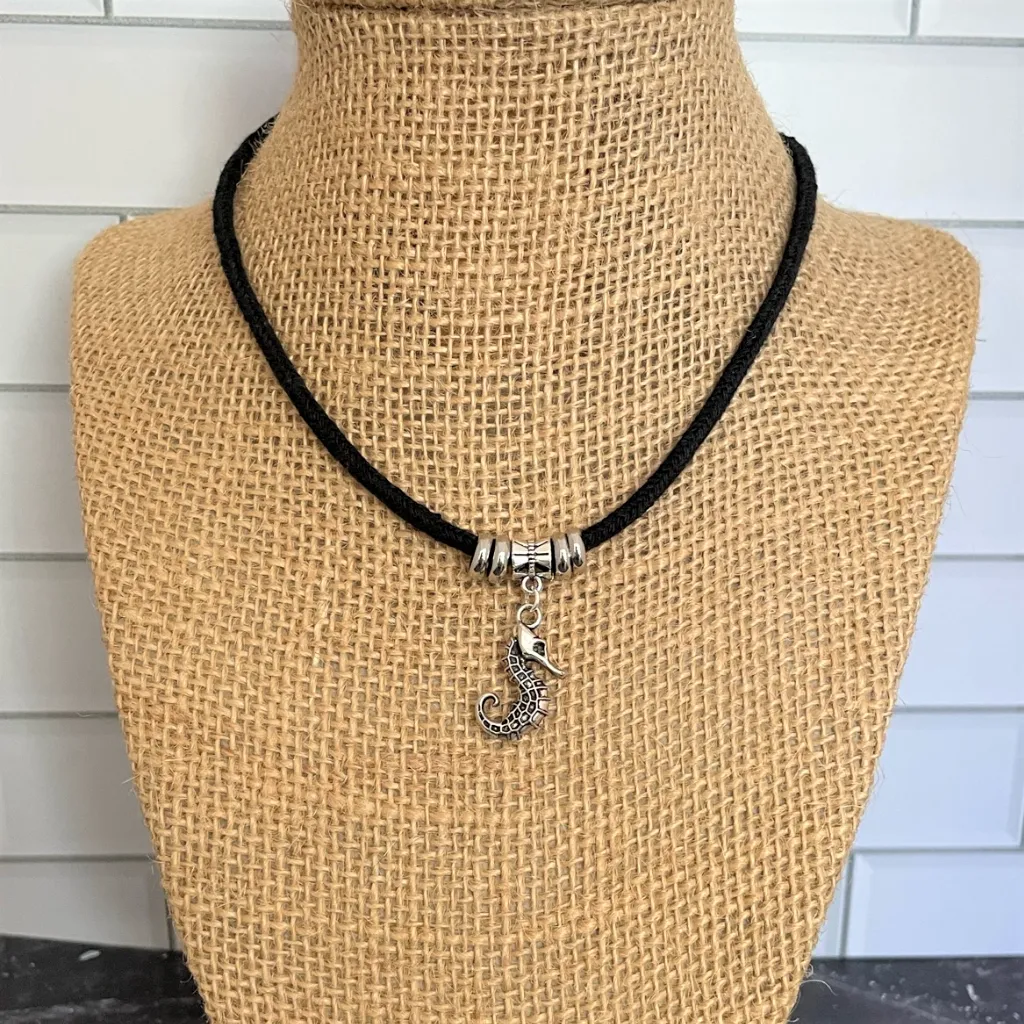 Silver Seahorse Charm Choker