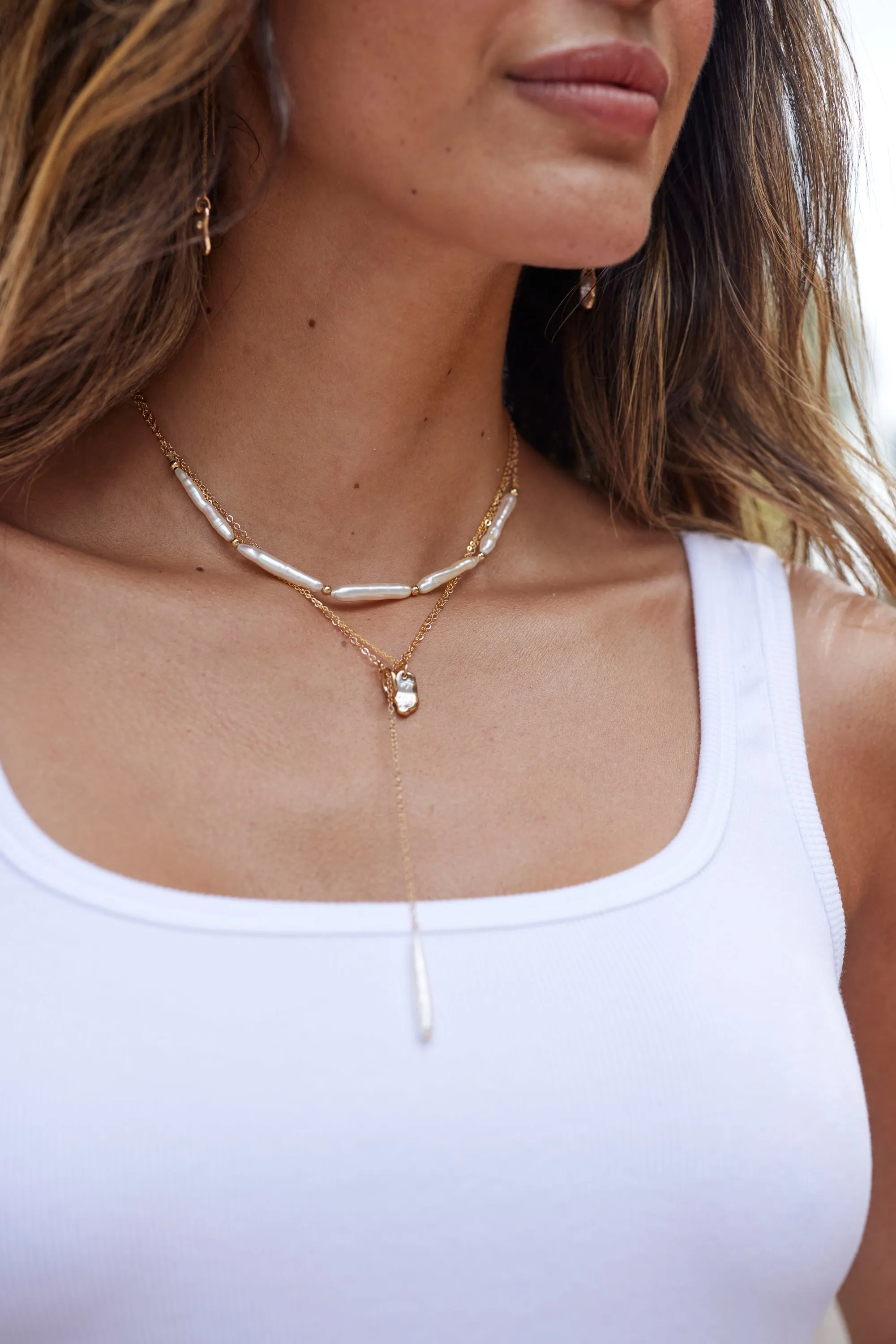 Skinny Dip Pearl Necklace