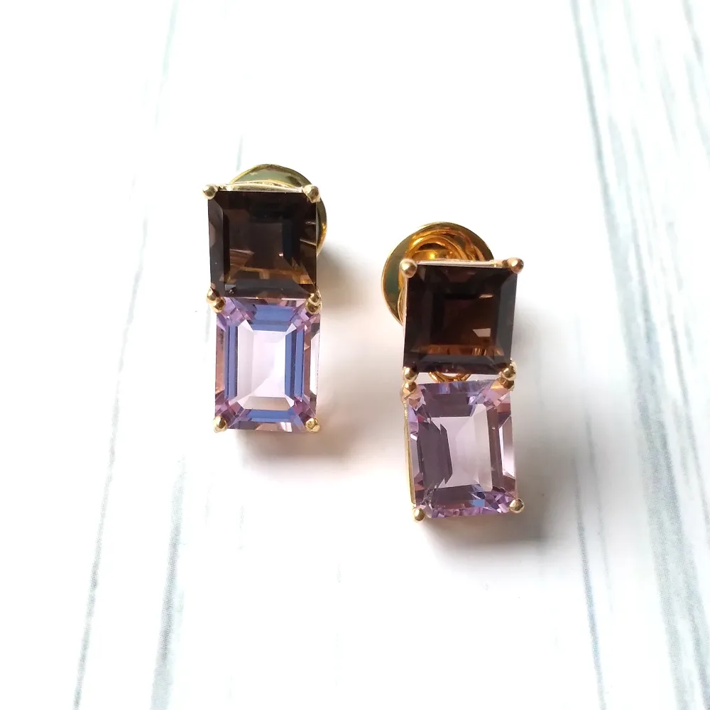 Smoky Quartz & Amethyst Separates Earrings