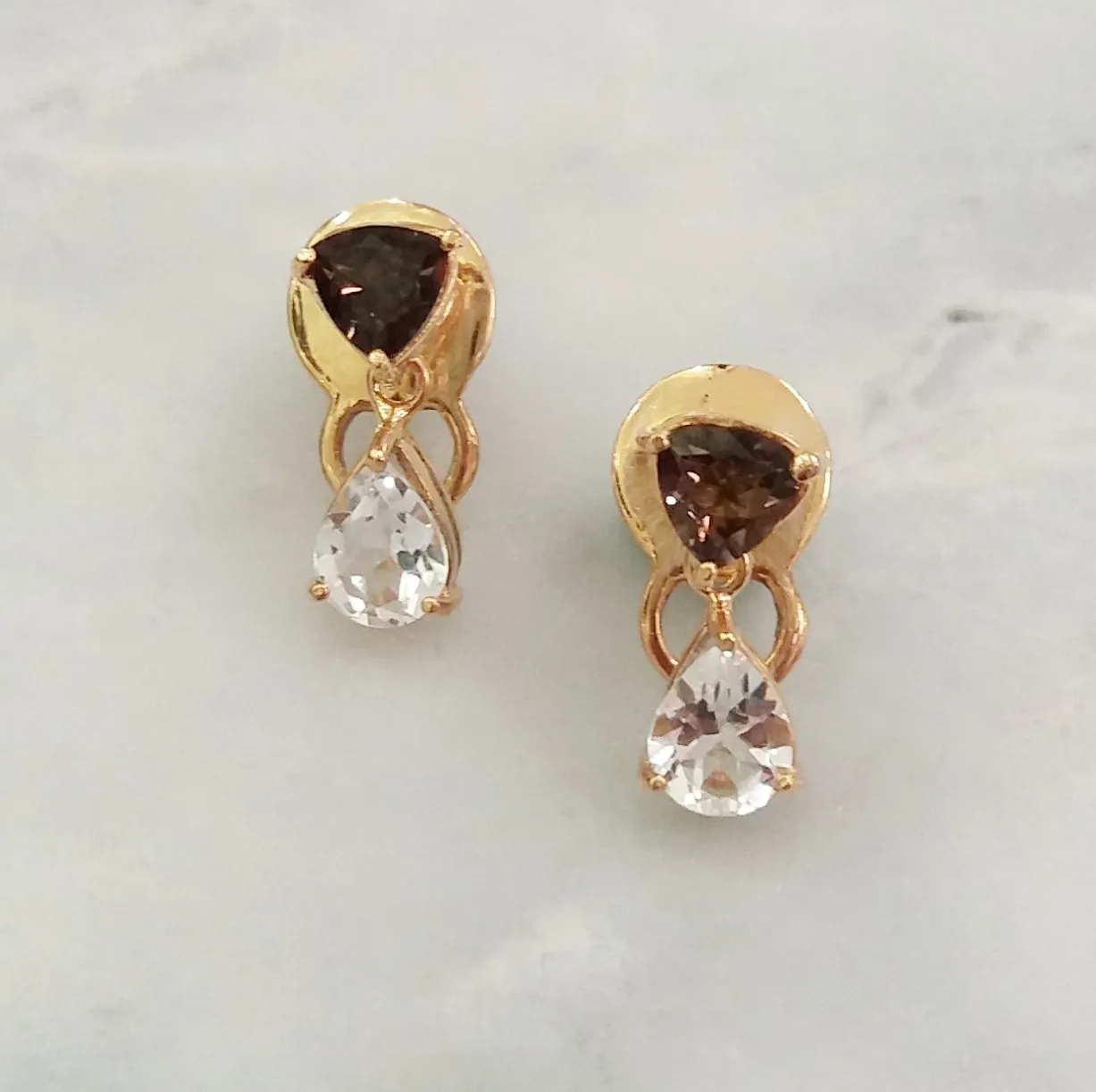 Smoky Quartz & White Topaz Separates Earrings