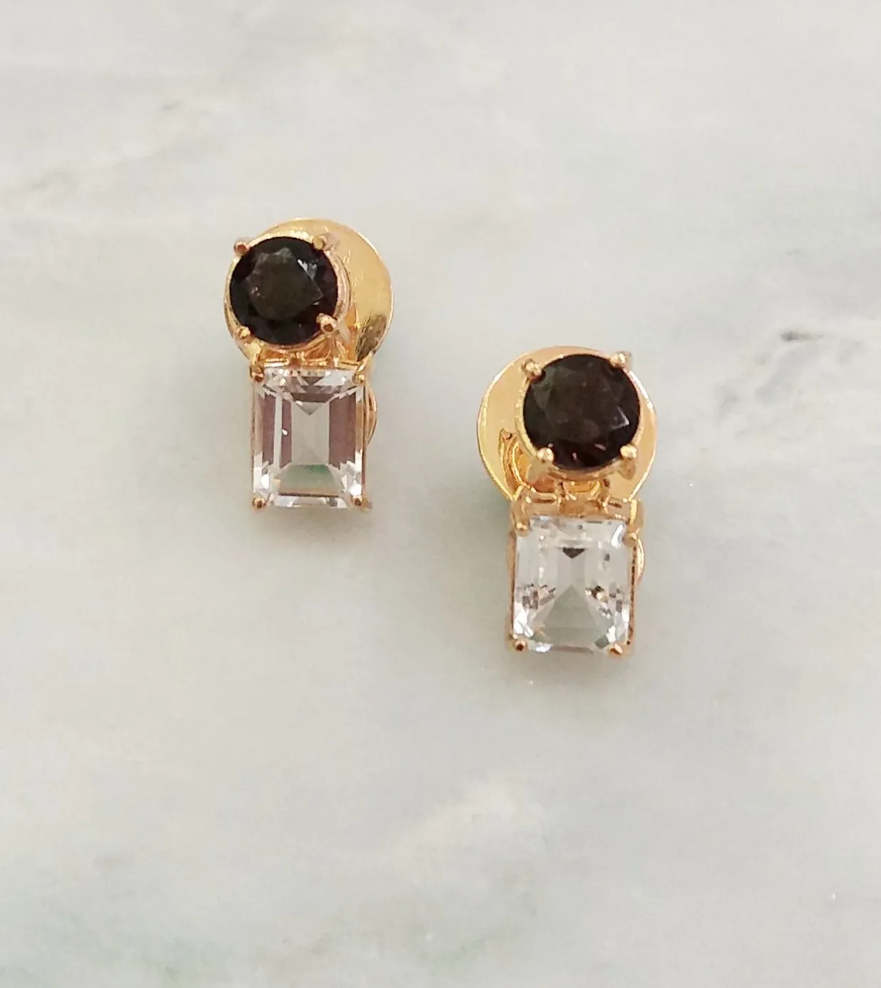 Smoky Quartz & White Topaz Separates Earrings