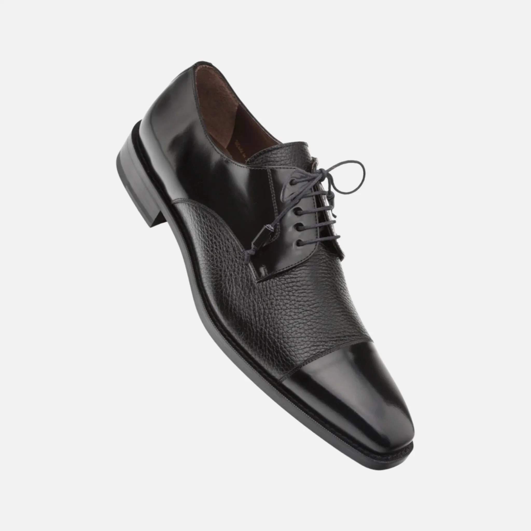 Soka Deerskin and Calfskin Cap-toe Oxfords