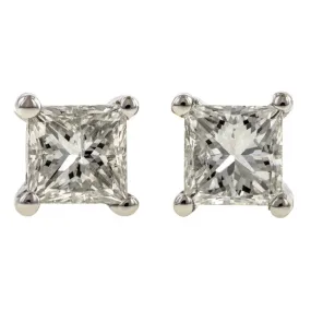 Square Diamond Earrings, 0.44ctw.