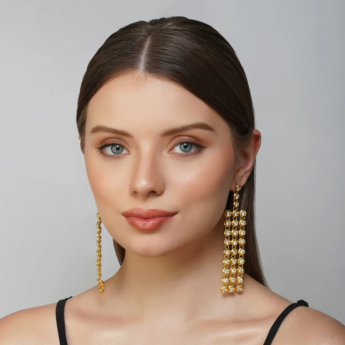 Star Trail Crystal Statement Earrings