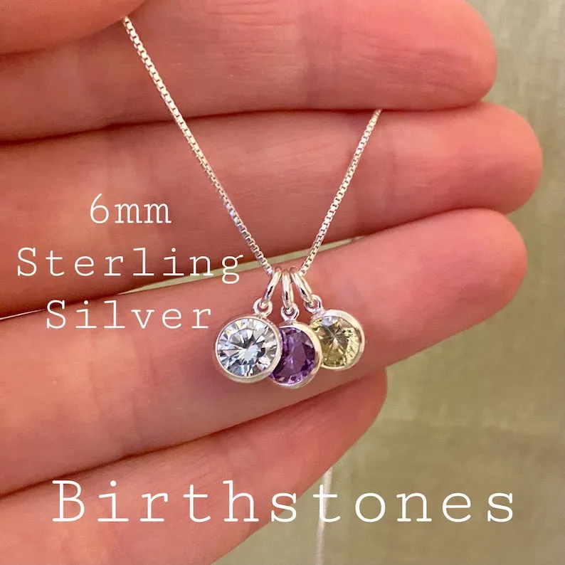 Sterling Silver Highest Quality Birthstone Charm AAA CZ 925 Silver Open Jumpring for Bracelet Necklace Gift Girls Women Mom