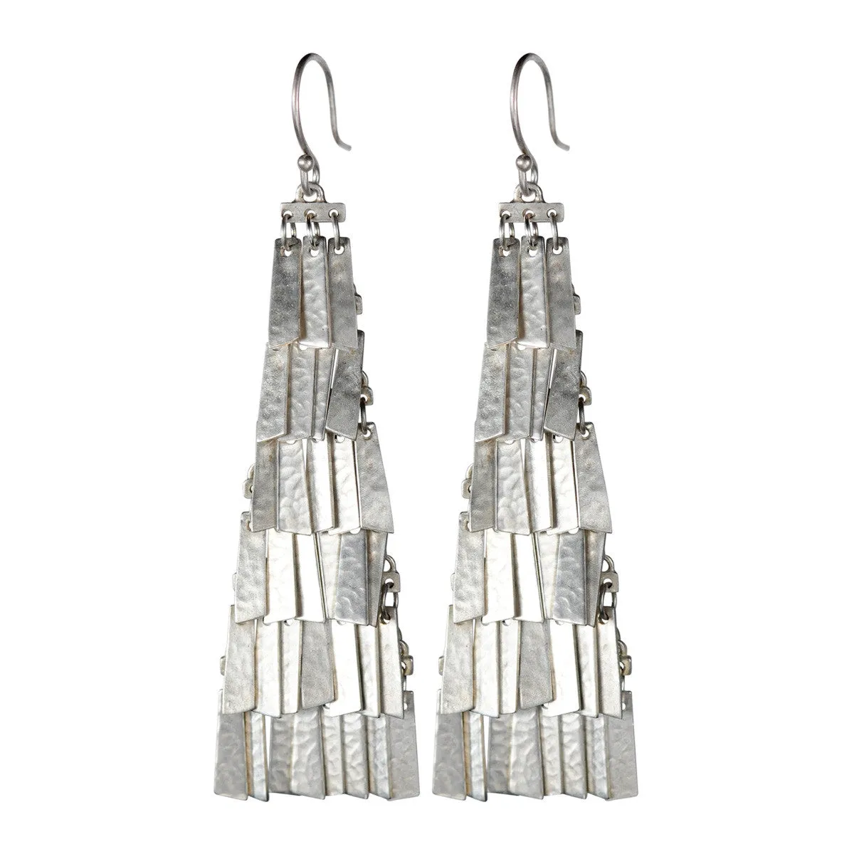 Sterling Silver Long Curtain Earrings