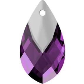 Swarovski (6565) 22mm Metallic Cap Pear-Shaped Pendant - Amethyst