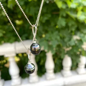 Tahitian Teardrop Pearl Pendant on Sterling Silver Ball Chain, 20or 22inches, June Birthstone