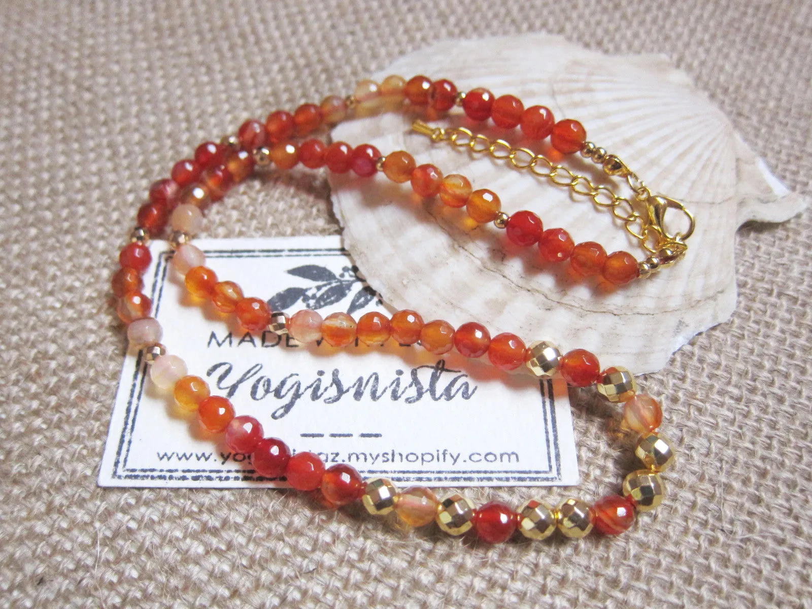 The Peony Orange Carnelian Choker Necklace