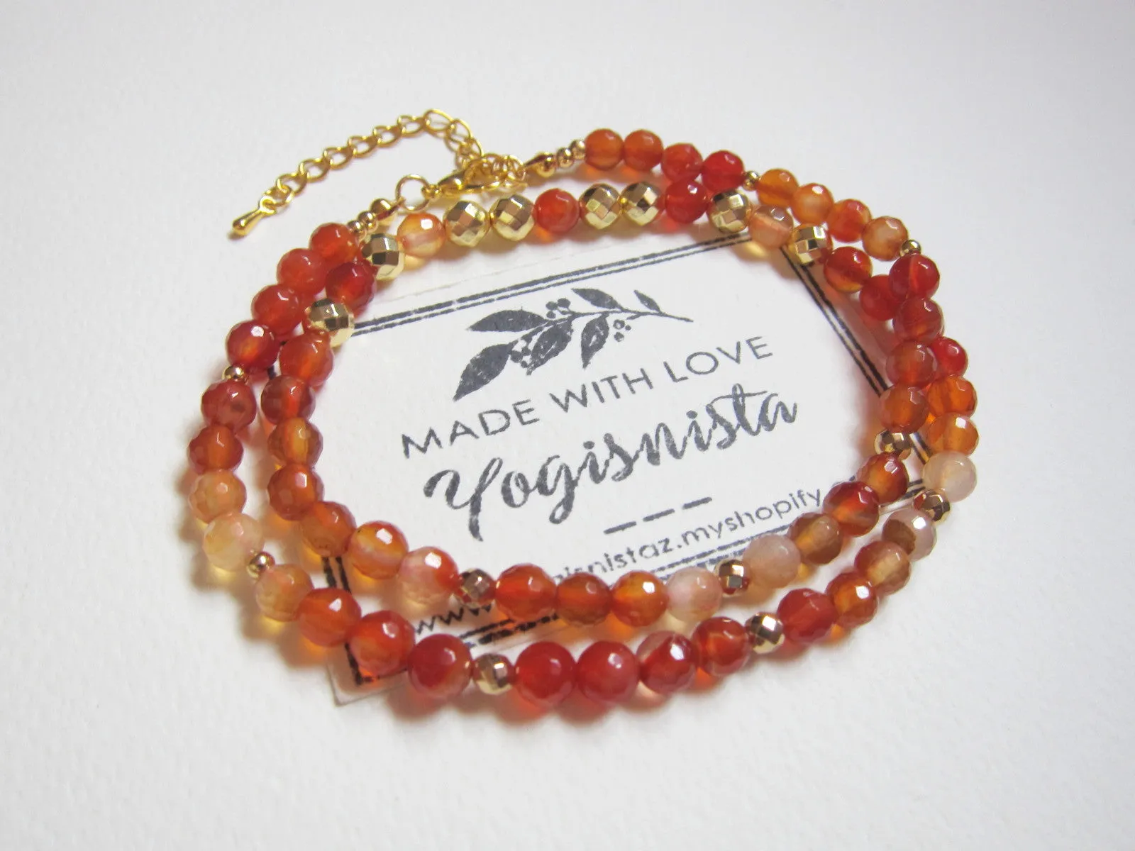 The Peony Orange Carnelian Choker Necklace