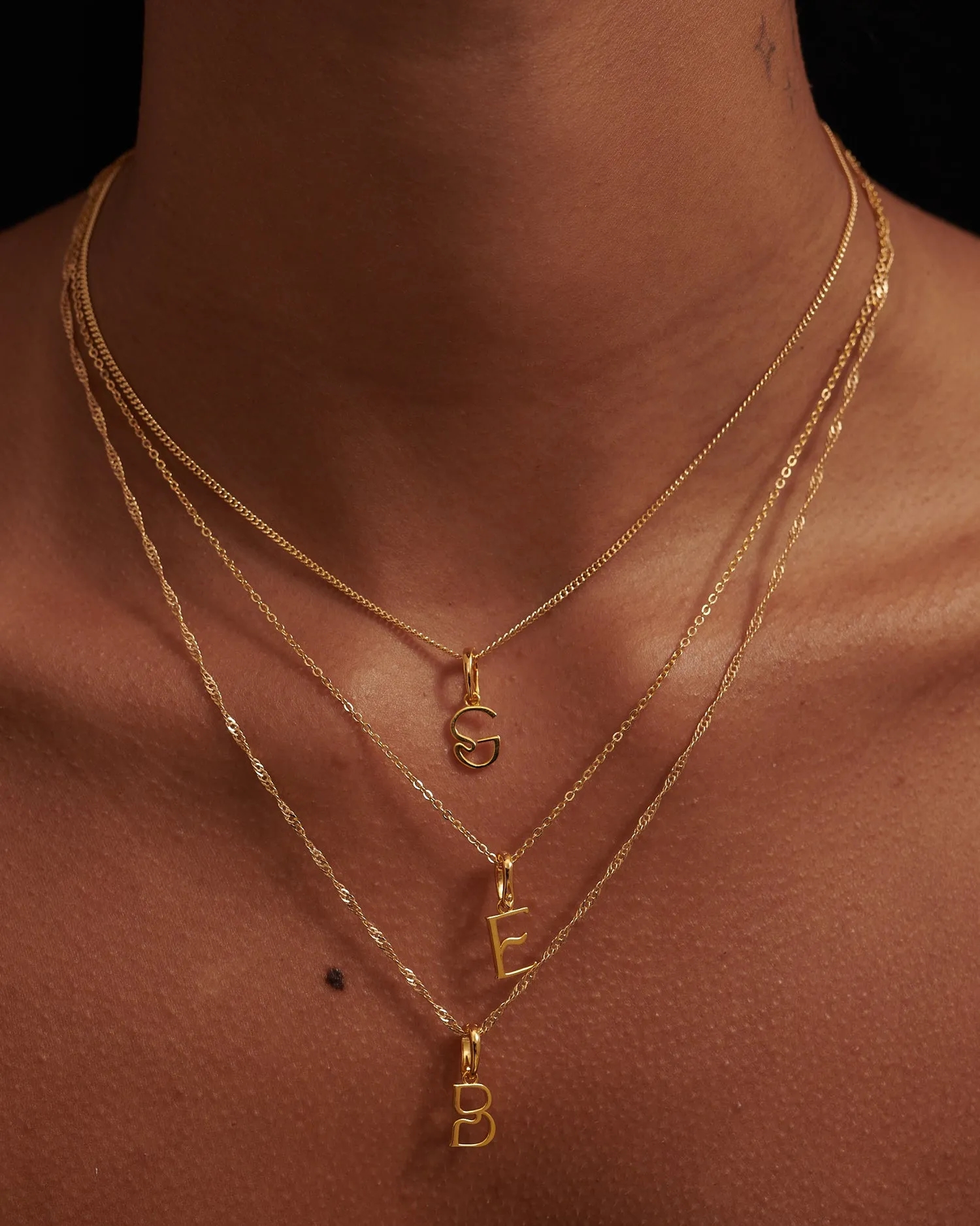 Wavy Initial Pendant