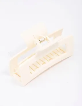 White Large Rectangular Hair Claw Clip