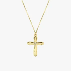 Womens Cross Necklace | 14K Solid Gold