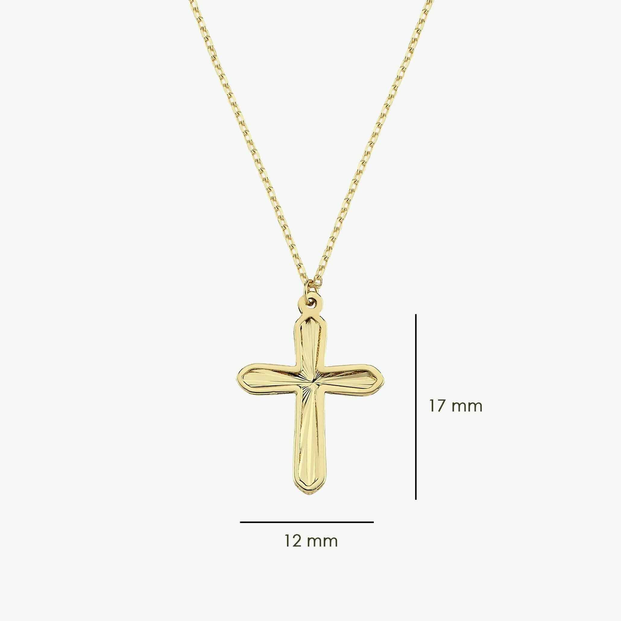 Womens Cross Necklace | 14K Solid Gold